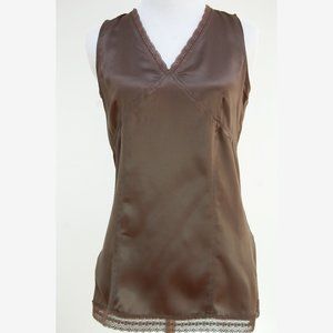 J.Jill Women's Size 2 Brown Sleeveless Silk Top Blouse Shirt